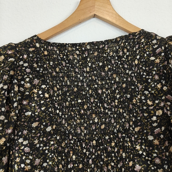 ASTR The Label Black Blush Ditsy Floral Printed Victoria Ruffle Dress Size Small - Picture 14 of 16